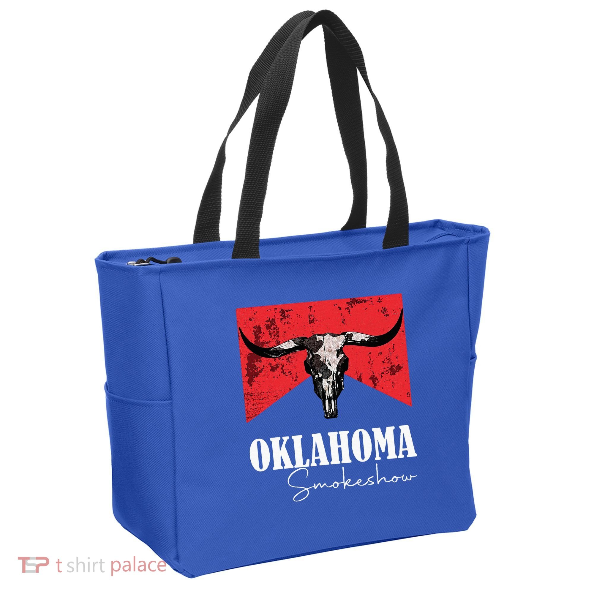 Boho Bull Skull Cow Oklahoma Smokeshow Western Country Tote Bag