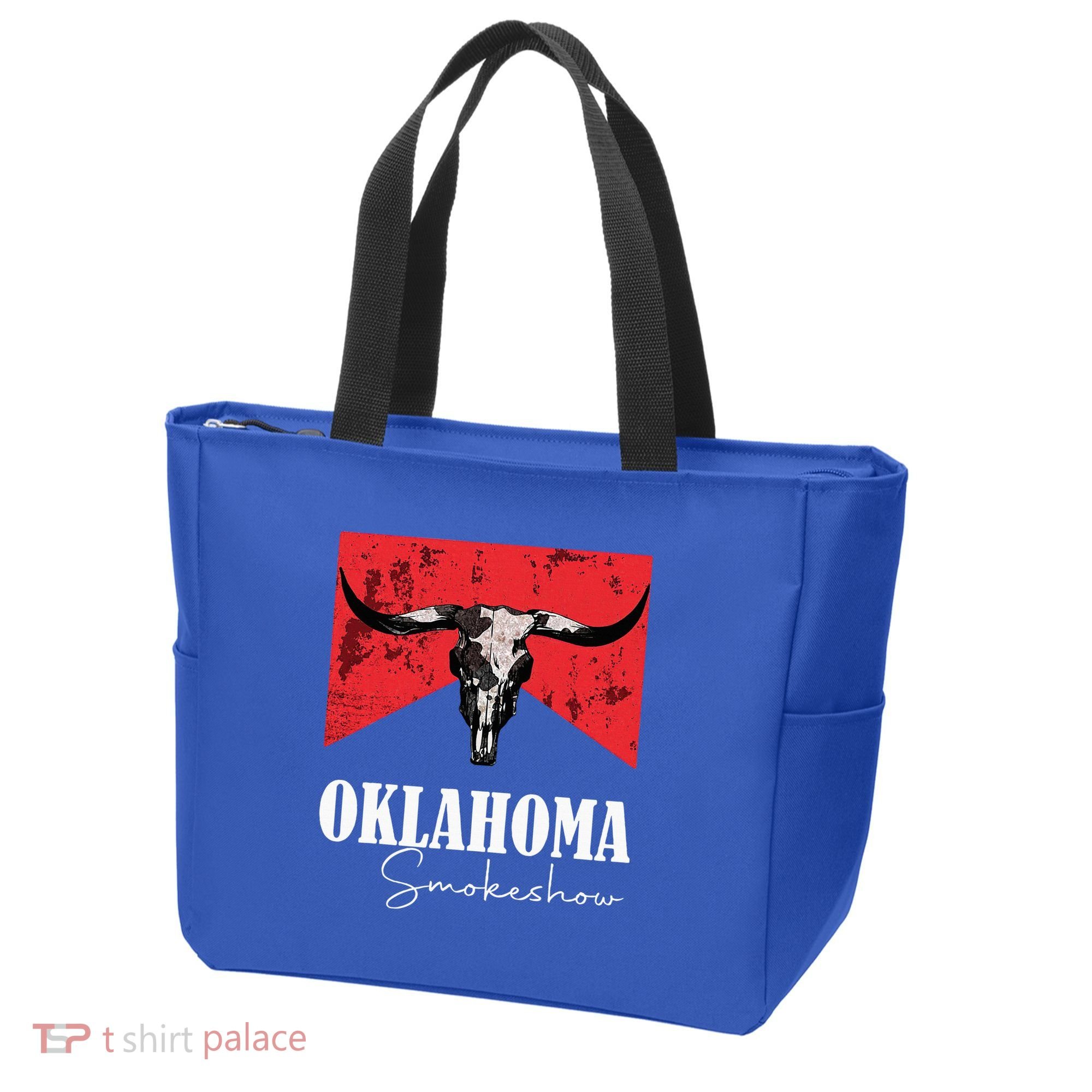Boho Bull Skull Cow Oklahoma Smokeshow Western Country Tote Bag