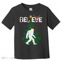 Believe Bigfoot Sasquatch Yeti Santa Hat Christmas Pajamas Toddler T-Shirt thumb 0
