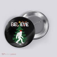 Believe Bigfoot Sasquatch Yeti Santa Hat Christmas Pajamas Button thumb 0