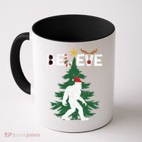 Believe Bigfoot Sasquatch Yeti Santa Hat Christmas Pajamas Coffee Mug thumb 0