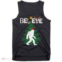 Believe Bigfoot Sasquatch Yeti Santa Hat Christmas Pajamas Tank Top thumb 0