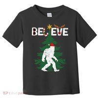 Believe Bigfoot Sasquatch Yeti Santa Hat Christmas Pajamas Toddler T-Shirt thumb 0