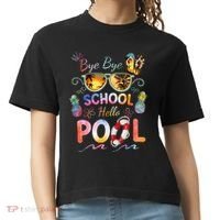 Bye Bye School Hello Pool Funny Summer Vacation Pool School Comfort Colors Boxy T-Shirt thumb 0