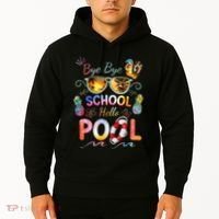 Bye Bye School Hello Pool Funny Summer Vacation Pool School Hoodie thumb 2