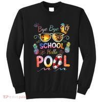 Bye Bye School Hello Pool Funny Summer Vacation Pool School Sweatshirt thumb 0