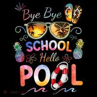 Bye Bye School Hello Pool Funny Summer Vacation Pool School Sweatshirt thumb 3