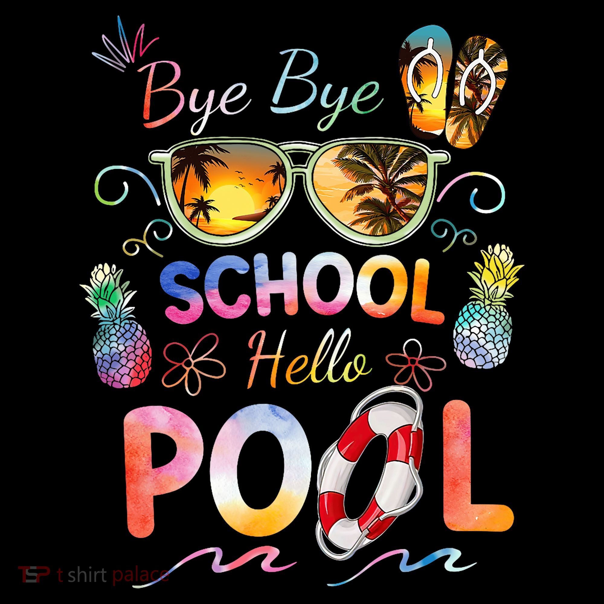 Bye Bye School Hello Pool Funny Summer Vacation Pool School Sweatshirt