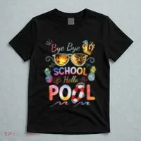 Bye Bye School Hello Pool Funny Summer Vacation Pool School T-Shirt thumb 5