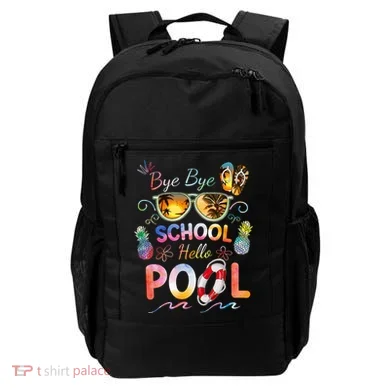Bye Bye School Hello Pool Funny Summer Vacation Pool School Backpack