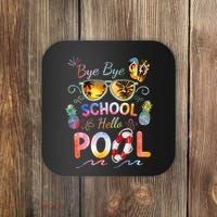 Bye Bye School Hello Pool Funny Summer Vacation Pool School Coaster thumb 0