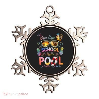 Bye Bye School Hello Pool Funny Summer Vacation Pool School Ornament