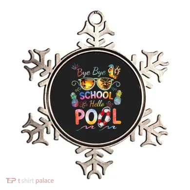 Bye Bye School Hello Pool Funny Summer Vacation Pool School Ornament