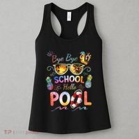 Bye Bye School Hello Pool Funny Summer Vacation Pool School Women's Tank Top thumb 3