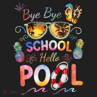 Bye Bye School Hello Pool Funny Summer Vacation Pool School Hat thumb 2