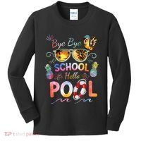 Bye Bye School Hello Pool Funny Summer Vacation Pool School Kids Long Sleeve Shirt thumb 0