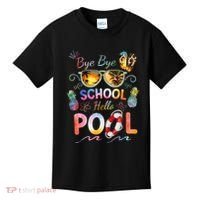 Bye Bye School Hello Pool Funny Summer Vacation Pool School Kids T-Shirt thumb 0
