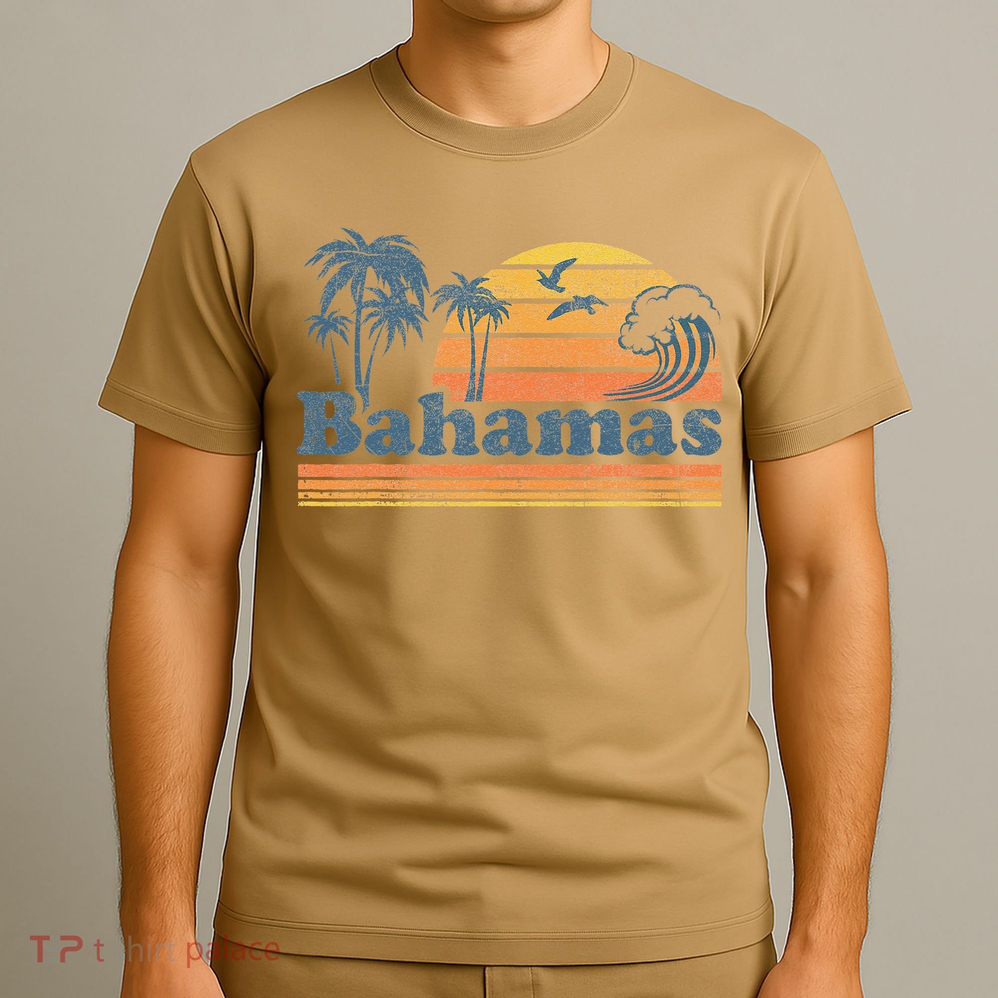 Bahamas Beach Summer Vacation Sunset Vintage 70S Retro T-Shirt