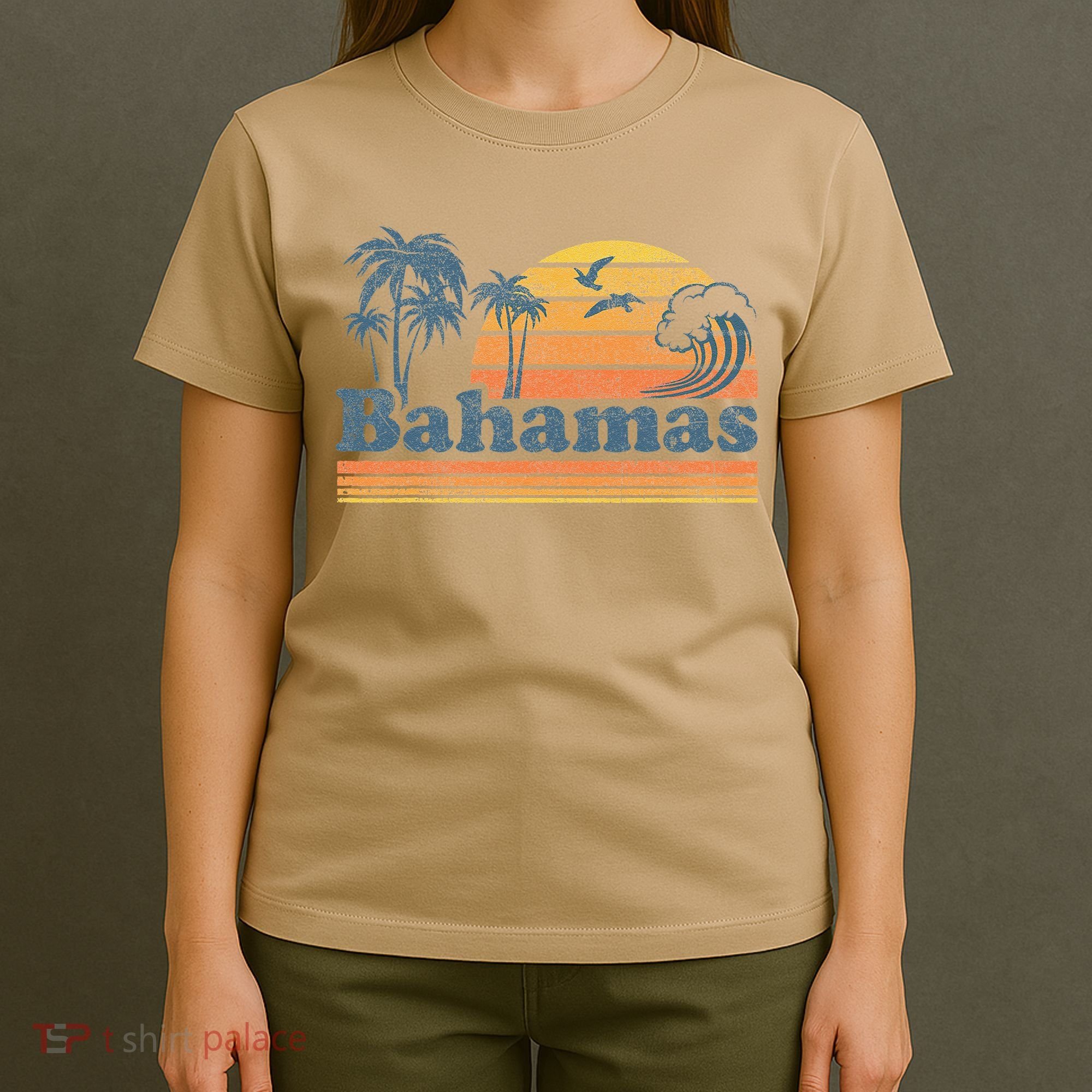 Bahamas Beach Summer Vacation Sunset Vintage 70S Retro T-Shirt