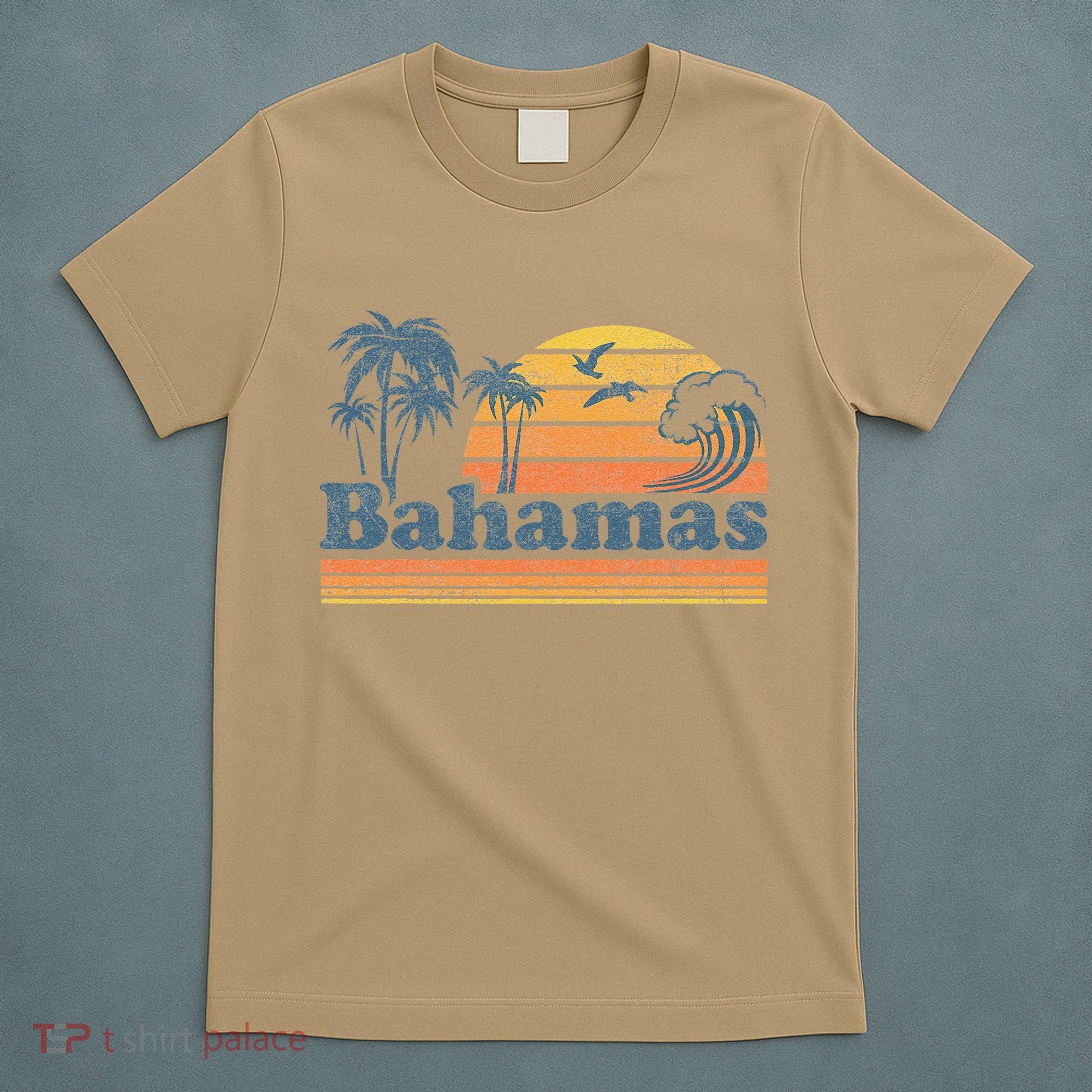 Bahamas Beach Summer Vacation Sunset Vintage 70S Retro T-Shirt