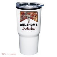 Boho Bull Skull Cow Print Oklahoma Smokeshow Western Country Tumbler thumb 0