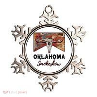 Boho Bull Skull Cow Print Oklahoma Smokeshow Western Country Ornament thumb 0