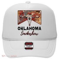 Boho Bull Skull Cow Print Oklahoma Smokeshow Western Country Hat thumb 0