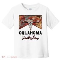 Boho Bull Skull Cow Print Oklahoma Smokeshow Western Country Toddler T-Shirt thumb 0