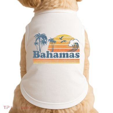 Bahamas Beach Summer Vacation Sunset Vintage 70S Retro Doggie Tank