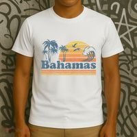 Bahamas Beach Summer Vacation Sunset Vintage 70S Retro T-Shirt thumb 3