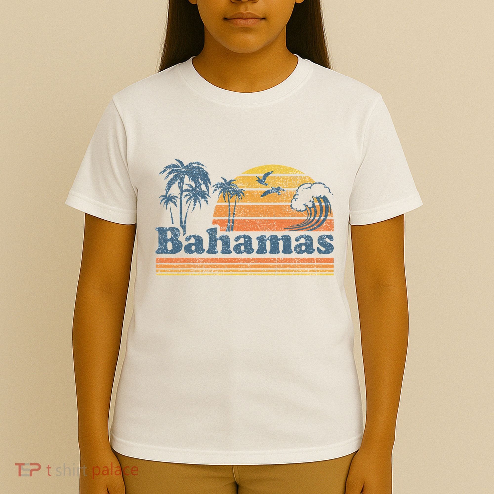 Bahamas Beach Summer Vacation Sunset Vintage 70S Retro T-Shirt