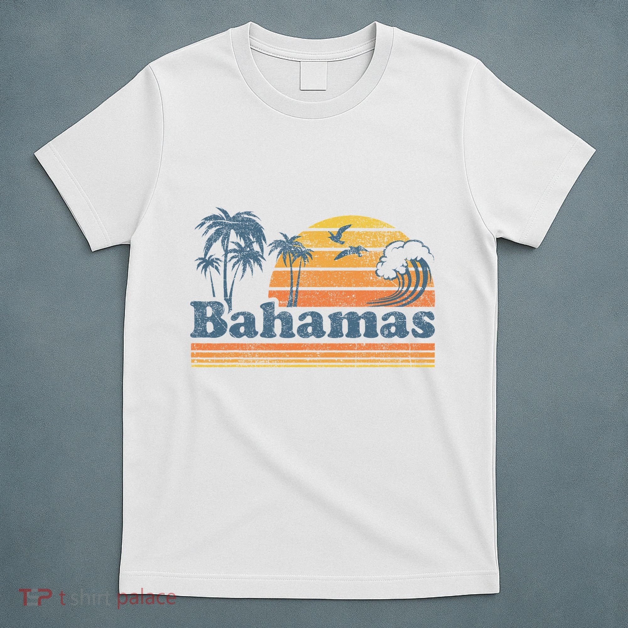 Bahamas Beach Summer Vacation Sunset Vintage 70S Retro T-Shirt