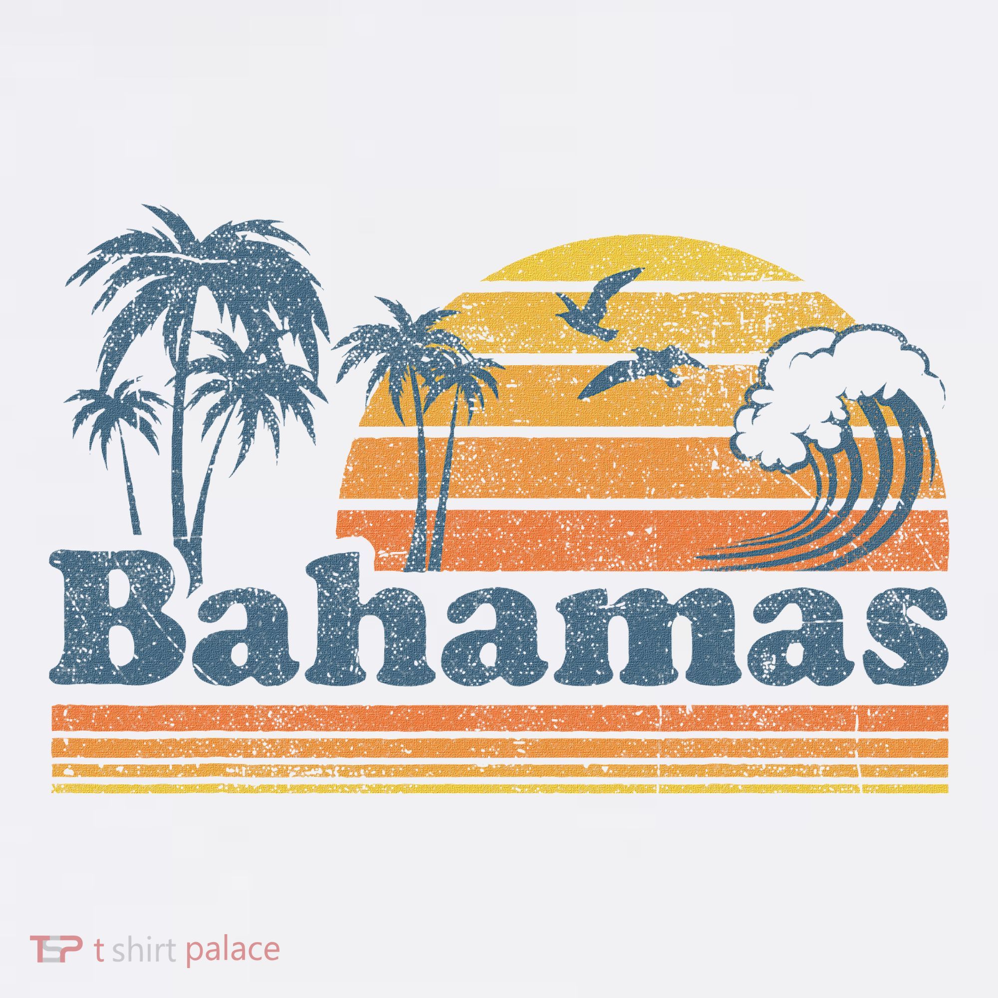 Bahamas Beach Summer Vacation Sunset Vintage 70S Retro T-Shirt