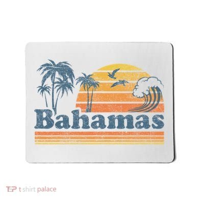 Bahamas Beach Summer Vacation Sunset Vintage 70S Retro Mousepad