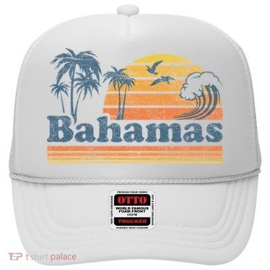 Bahamas Beach Summer Vacation Sunset Vintage 70S Retro Hat
