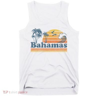 Bahamas Beach Summer Vacation Sunset Vintage 70S Retro Tank Top
