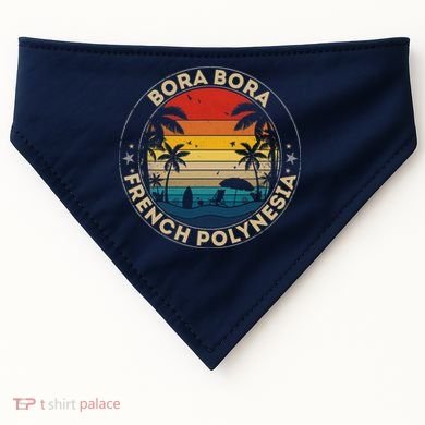 Bora Bora Souvenir French Polynesia Reminder USA-Made Doggie Bandana