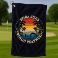 Bora Bora Souvenir French Polynesia Reminder Golf Towel thumb 1