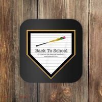 Baseball Back To School Home Plate Back To School Coaster thumb 0
