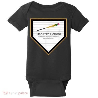 Baseball Back To School Home Plate Back To School Baby Bodysuit