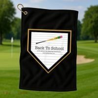 Baseball Back To School Home Plate Back To School Golf Towel thumb 1