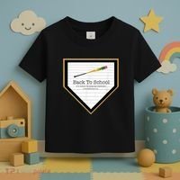 Baseball Back To School Home Plate Back To School Toddler T-Shirt thumb 3