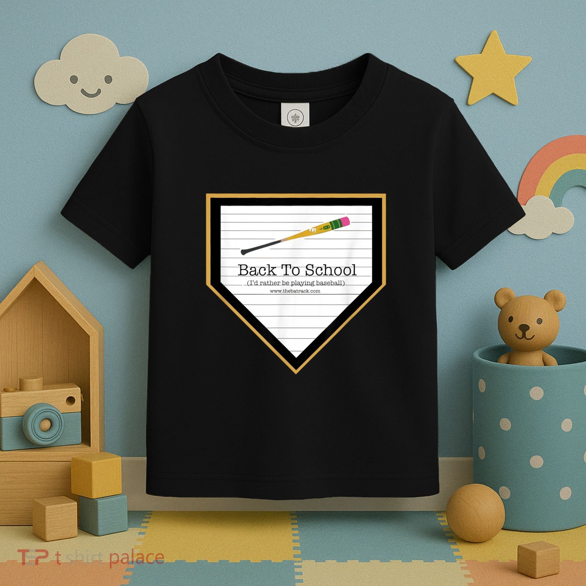 Baseball Back To School Home Plate Back To School Toddler T-Shirt