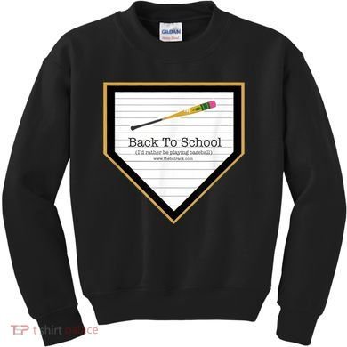 Baseball Back To School Home Plate Back To School Kids Sweatshirt
