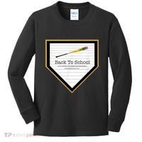Baseball Back To School Home Plate Back To School Kids Long Sleeve Shirt thumb 0