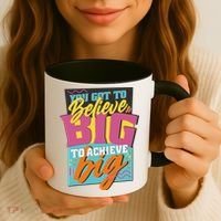 Believe Big To Achieve Big Retro Coffee Mug thumb 3