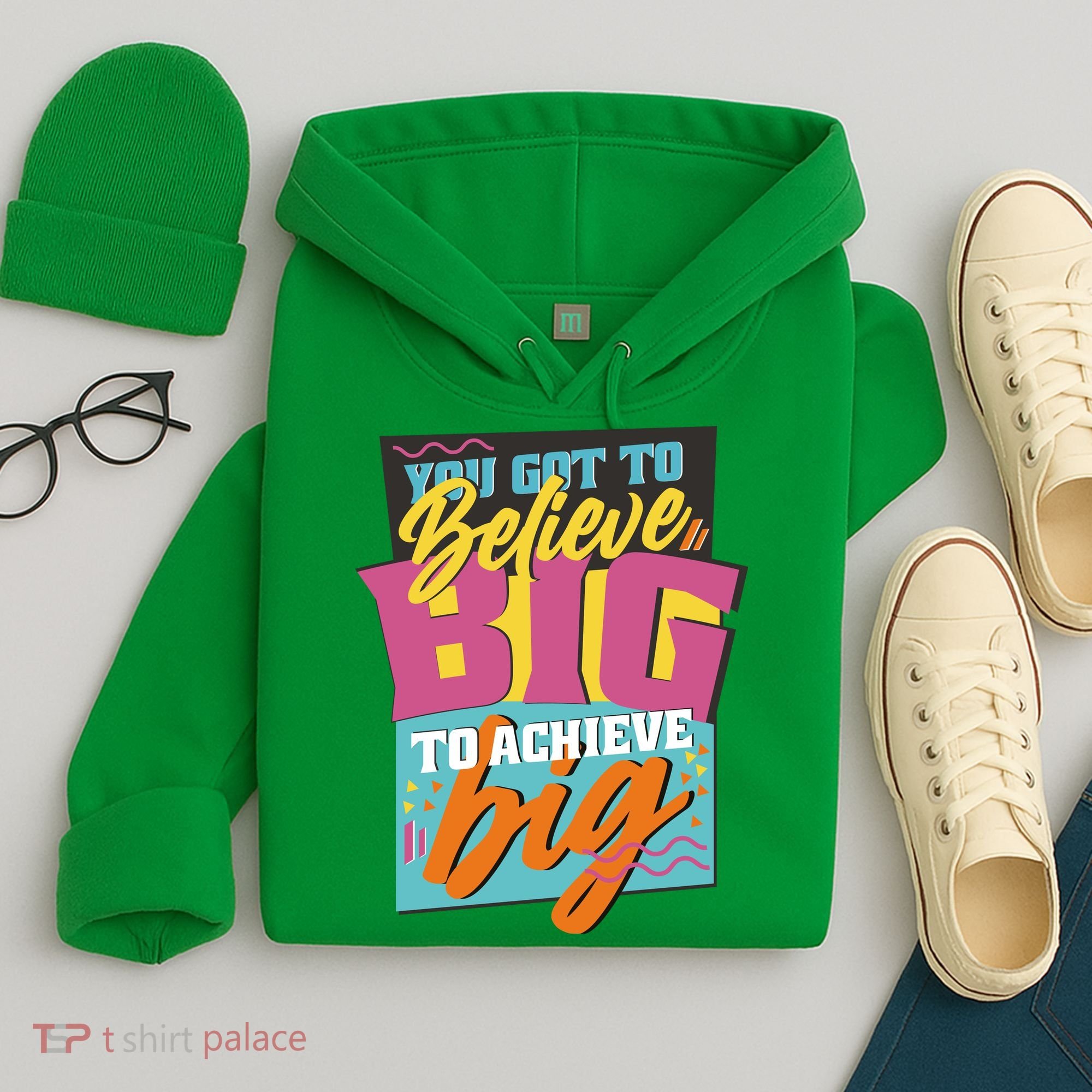 Believe Big To Achieve Big Retro Hoodie