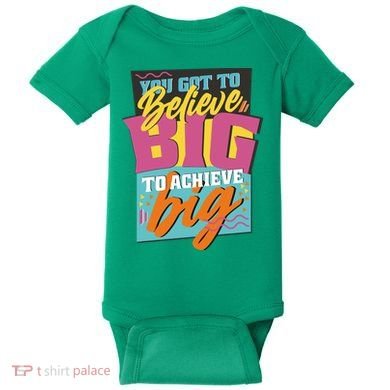 Believe Big To Achieve Big Retro Baby Bodysuit