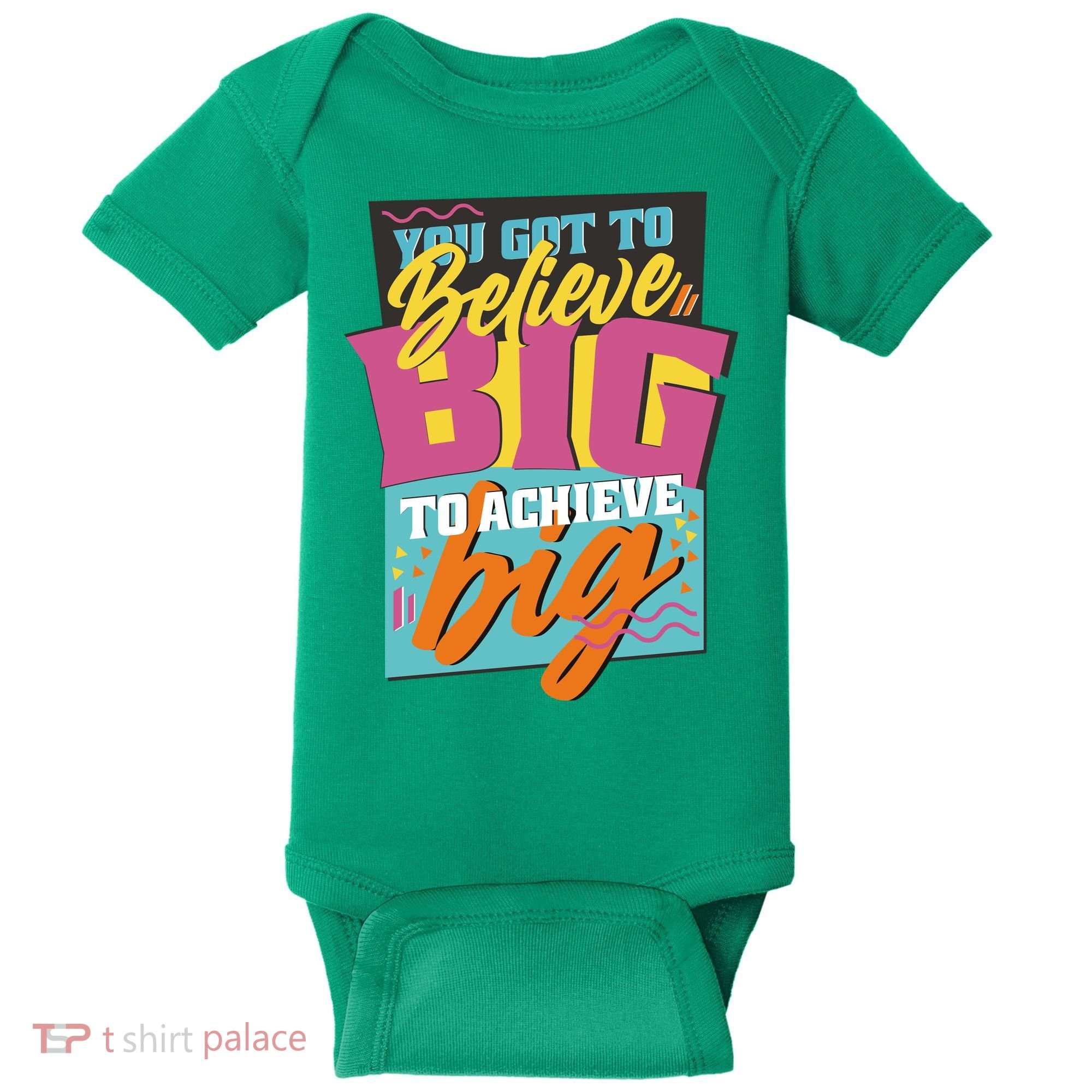 Believe Big To Achieve Big Retro Baby Bodysuit