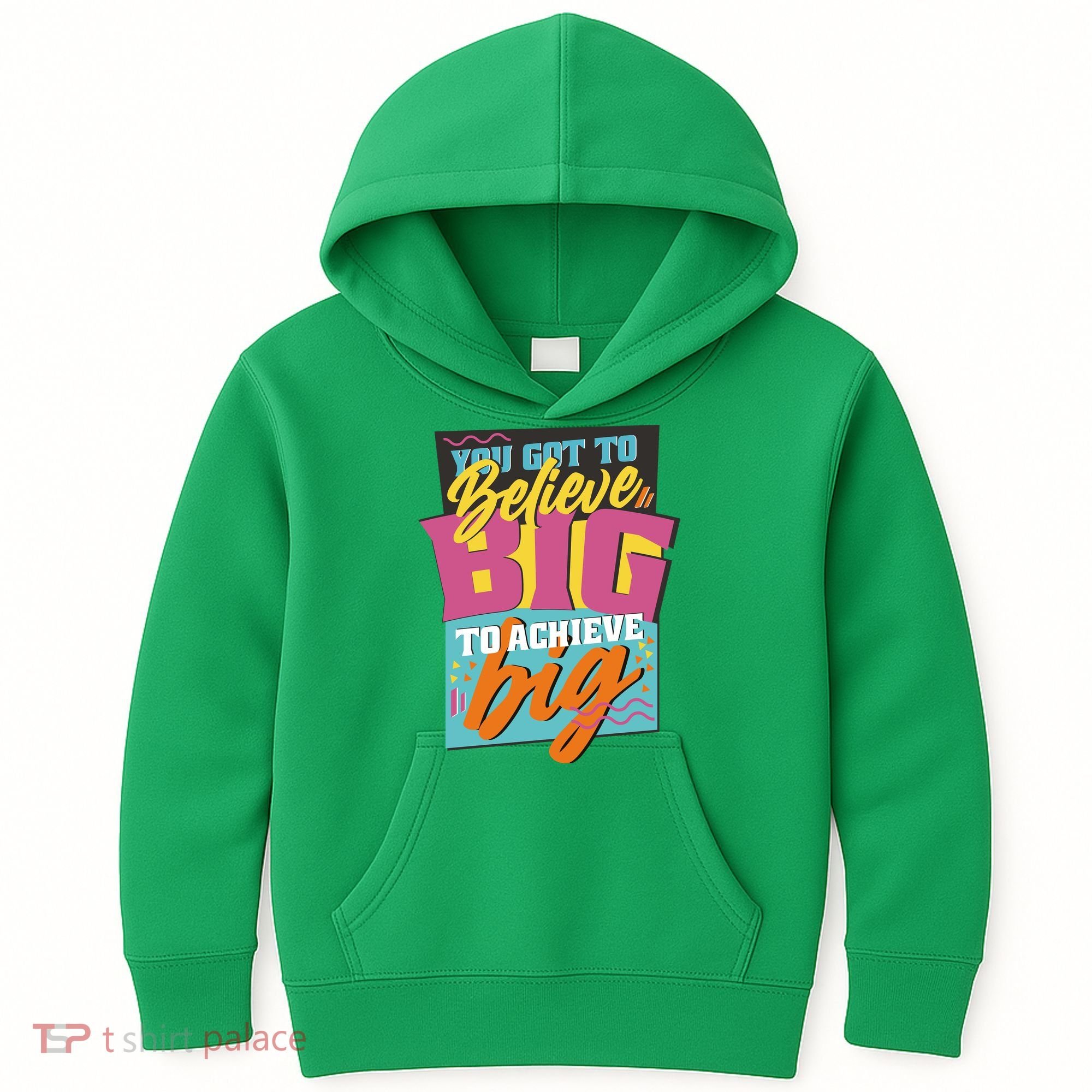 Believe Big To Achieve Big Retro Kids Hoodie